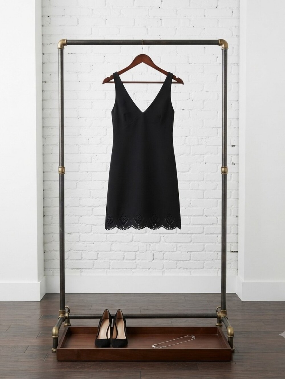 Chic Black Lace Trim Mini Dress